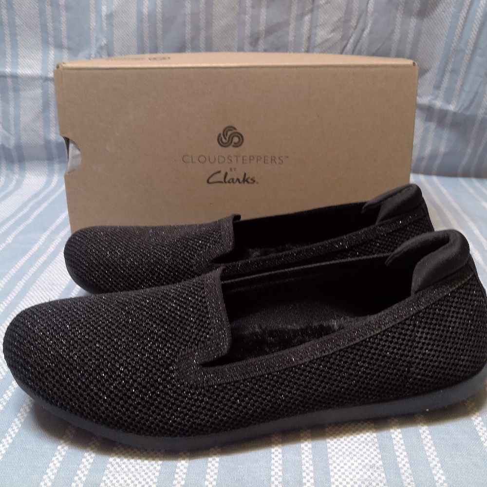 NIB Clarks CloudSteppers Carly Dream Fur Ln Black/Combo Speckled Sz US6.5M/UK4.5 - Picture 3 of 7
